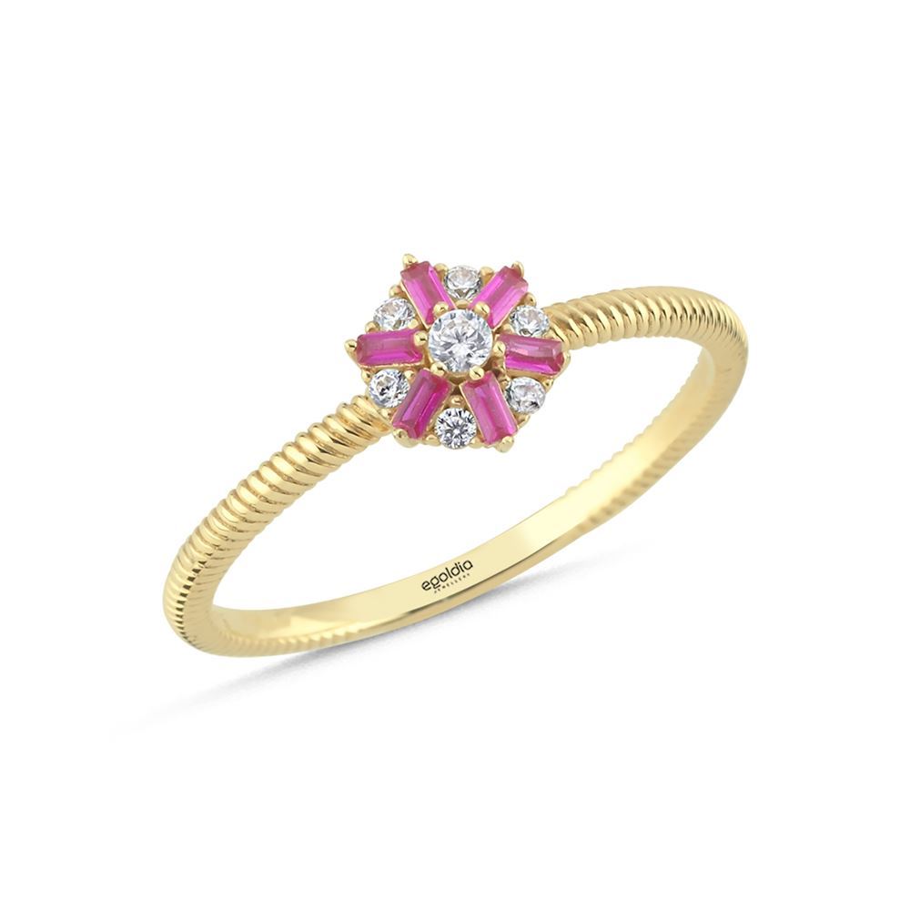 Çark Tasarım Baget Taşlı Yüzük