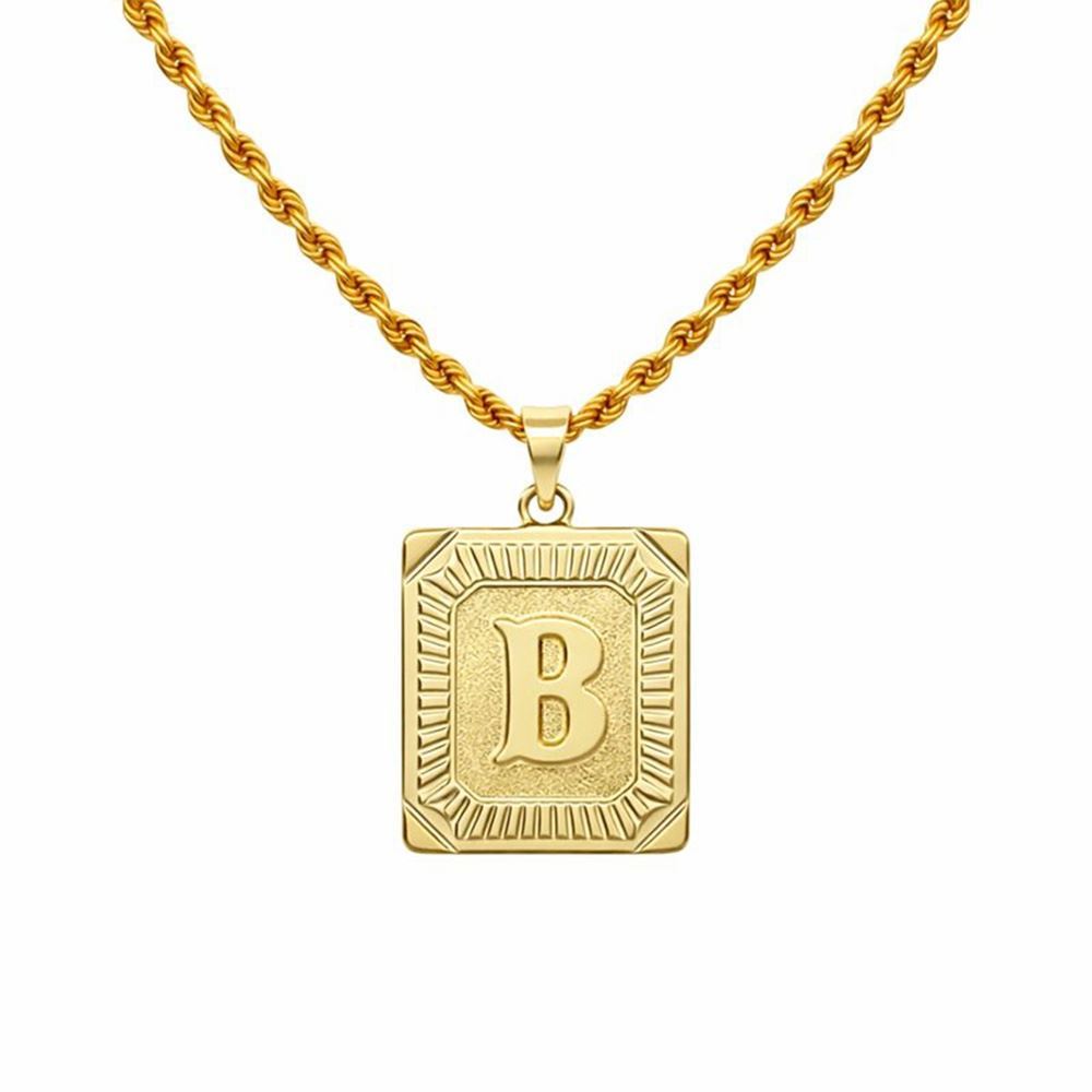 Plaka Kare Model Altın Harf Kolye Ucu – Minimal Şık Tasarım (2,2 × 1,60 cm – 0,05 mm)