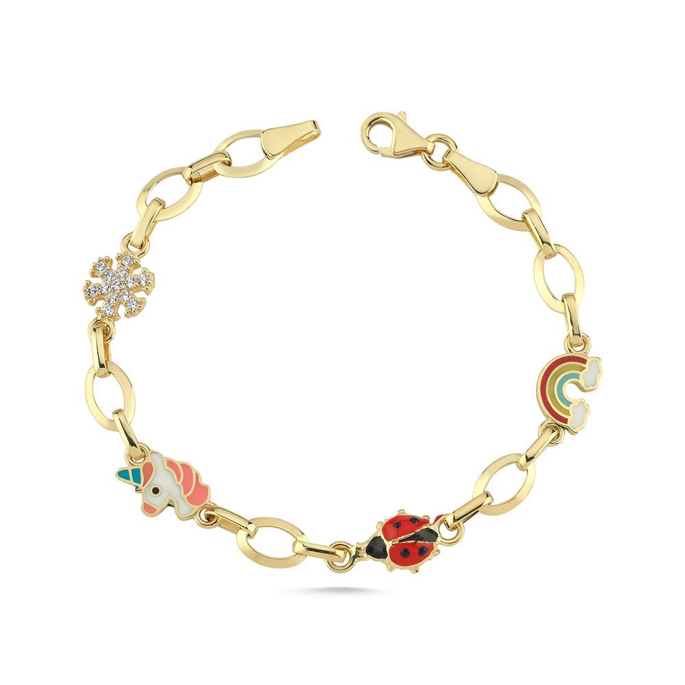 Gökkuşağı Uğur Böceği Unicorn Çocuk Bileklik