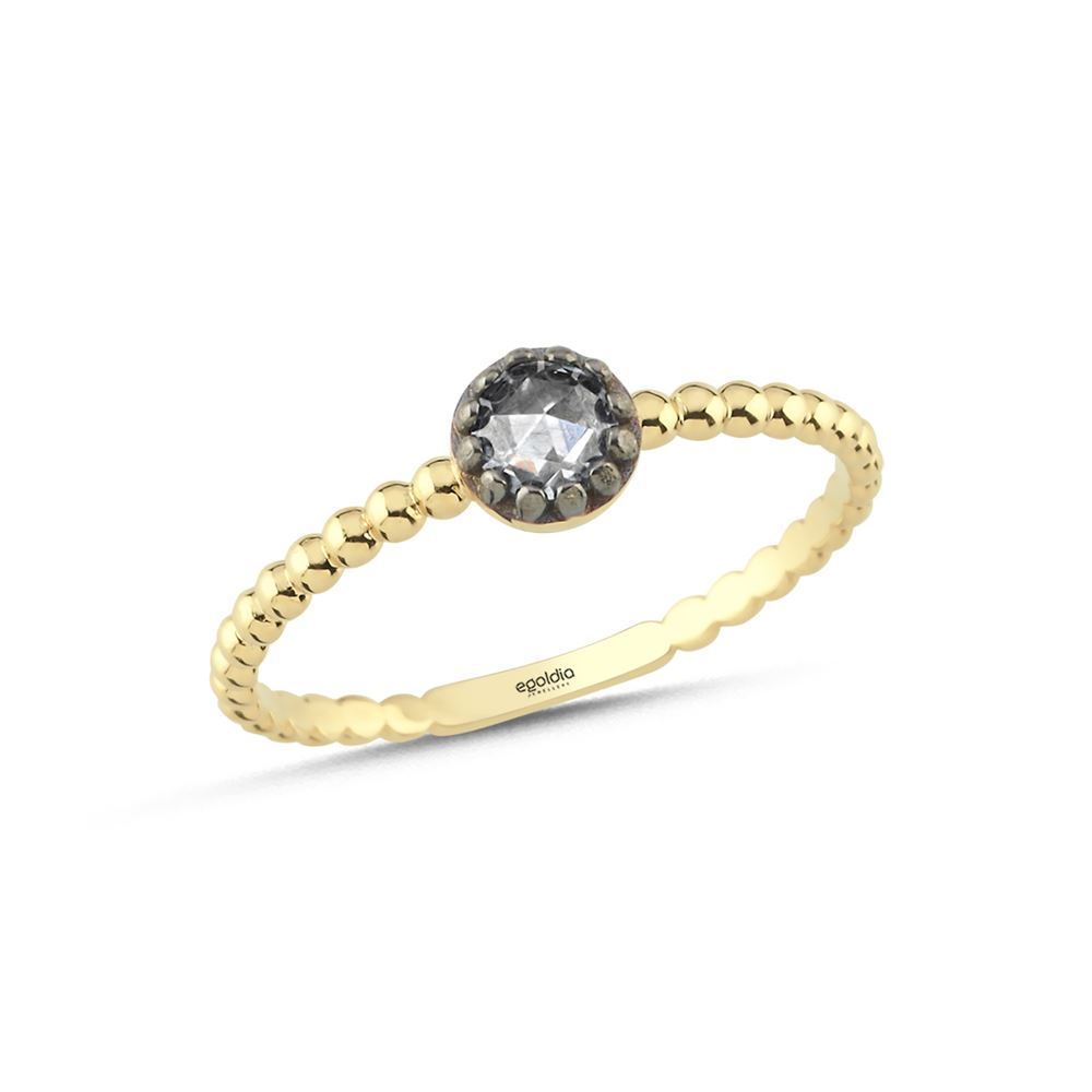 boncuk Tasarım Oval Taş Elmas Yüzük