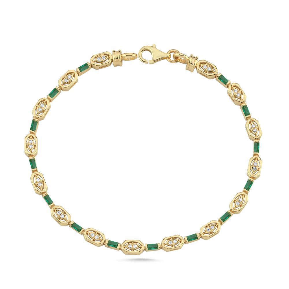 Altıgen Ve Kare Renkli Taşlı Bileklik