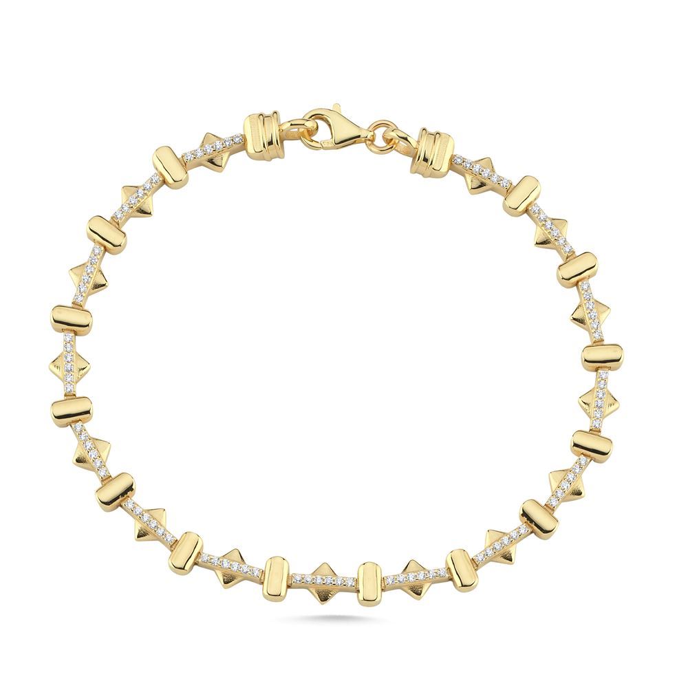 Üçgen Dikdörtgen Taşlı Bileklik