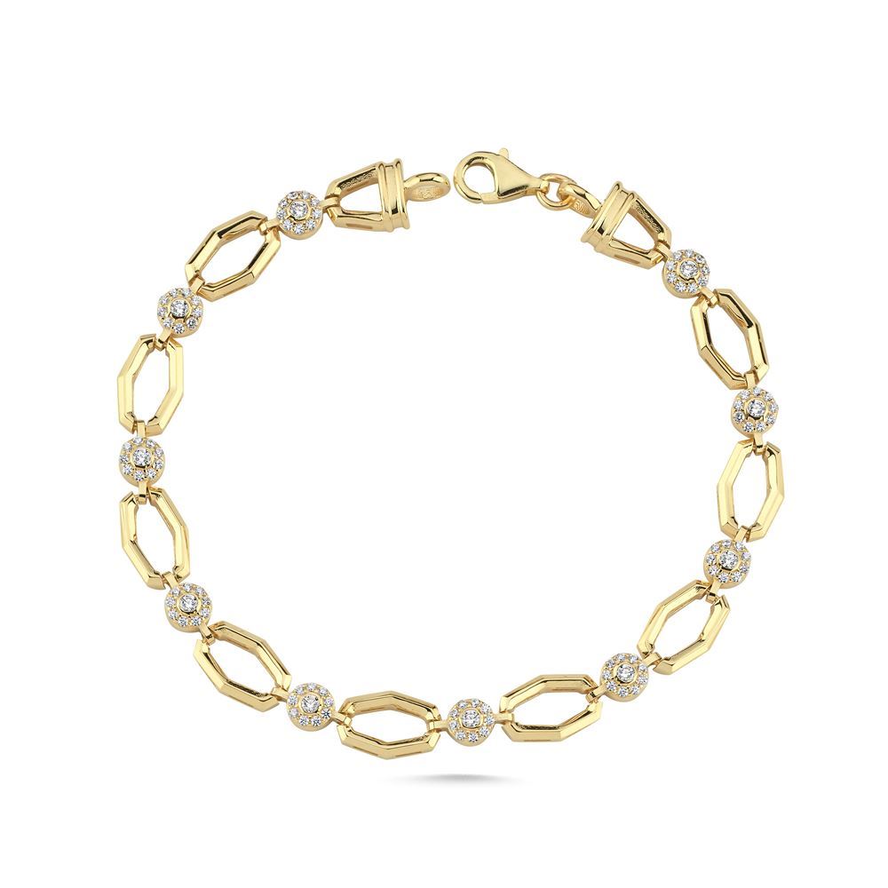 Çiçek Tasarım Taşlı Geometik Taşlı Bileklik