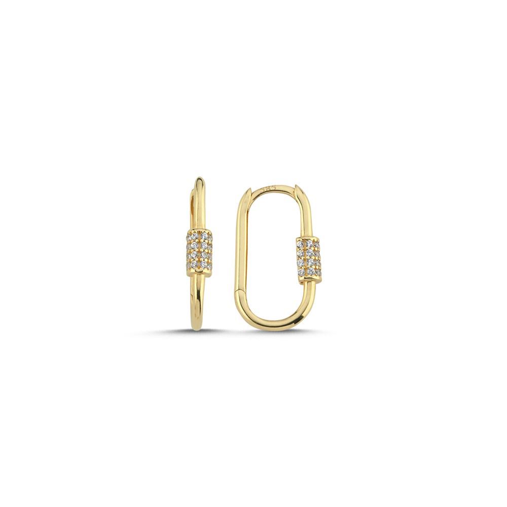 U Tasarım Silindir Taşlı Küpe