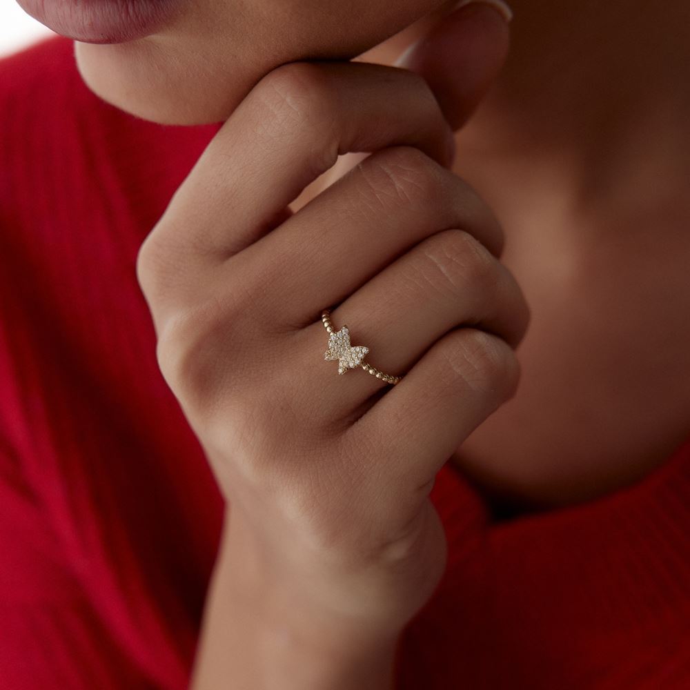 Kelebek Taşlı Yüzük