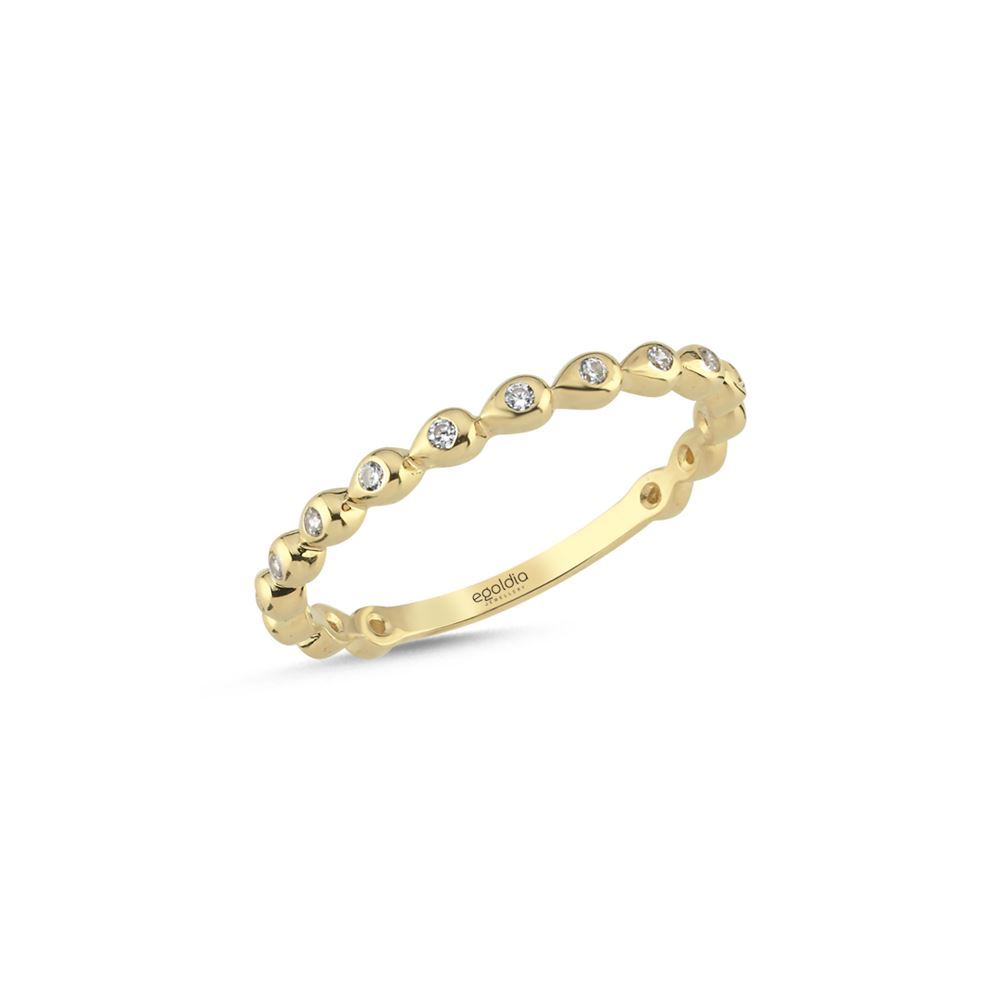 Damla Sıralı Taşlı Yüzük