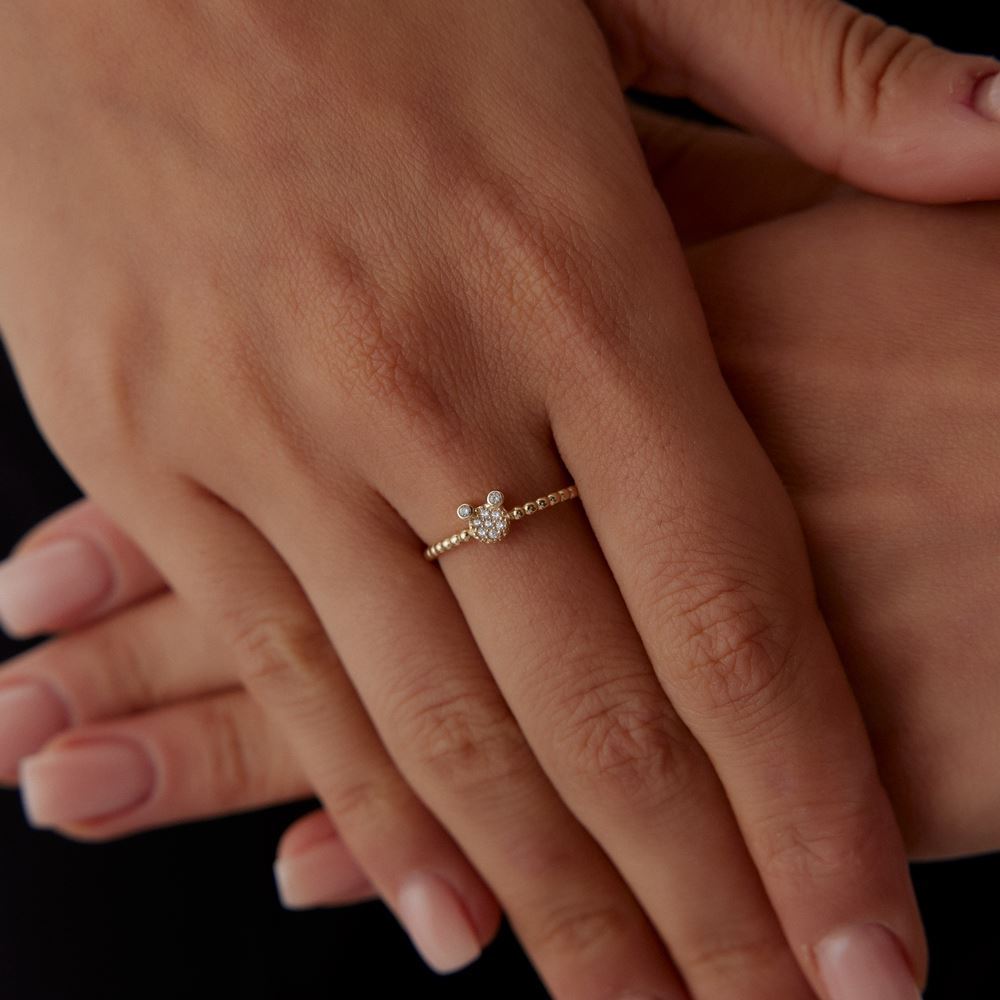 Ayıcık Kafa Taşlı Yüzük