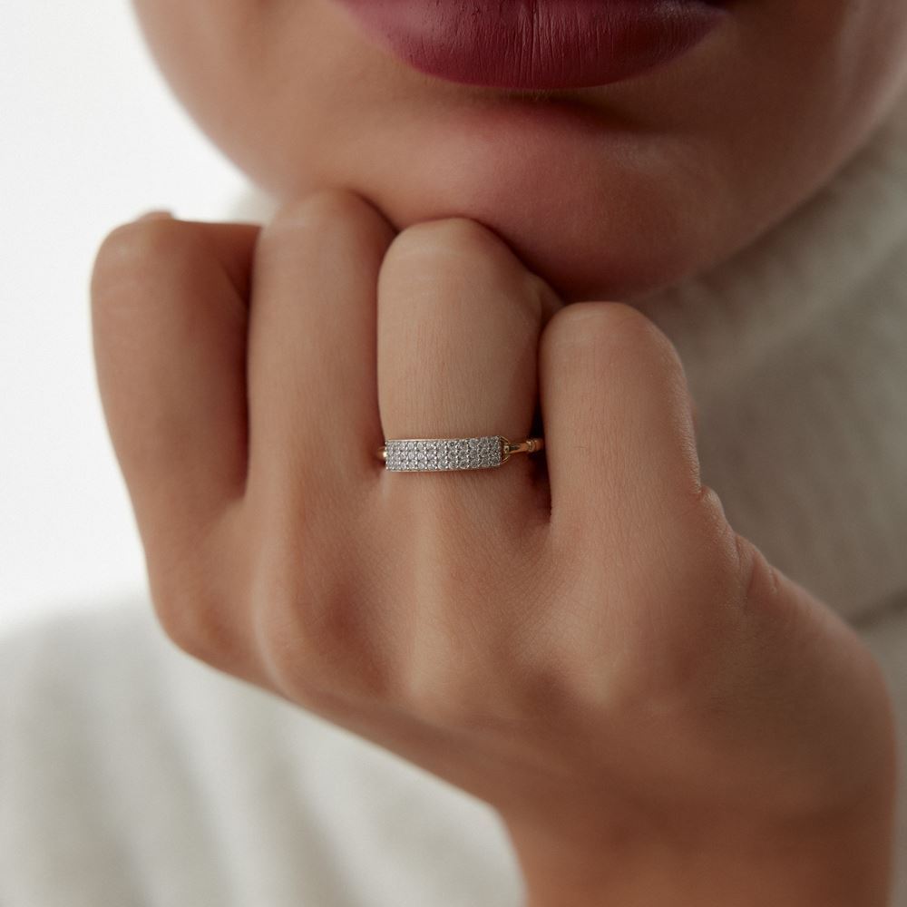 Nokta Ve Boğum Tasarım Baget Taşlı Yüzük