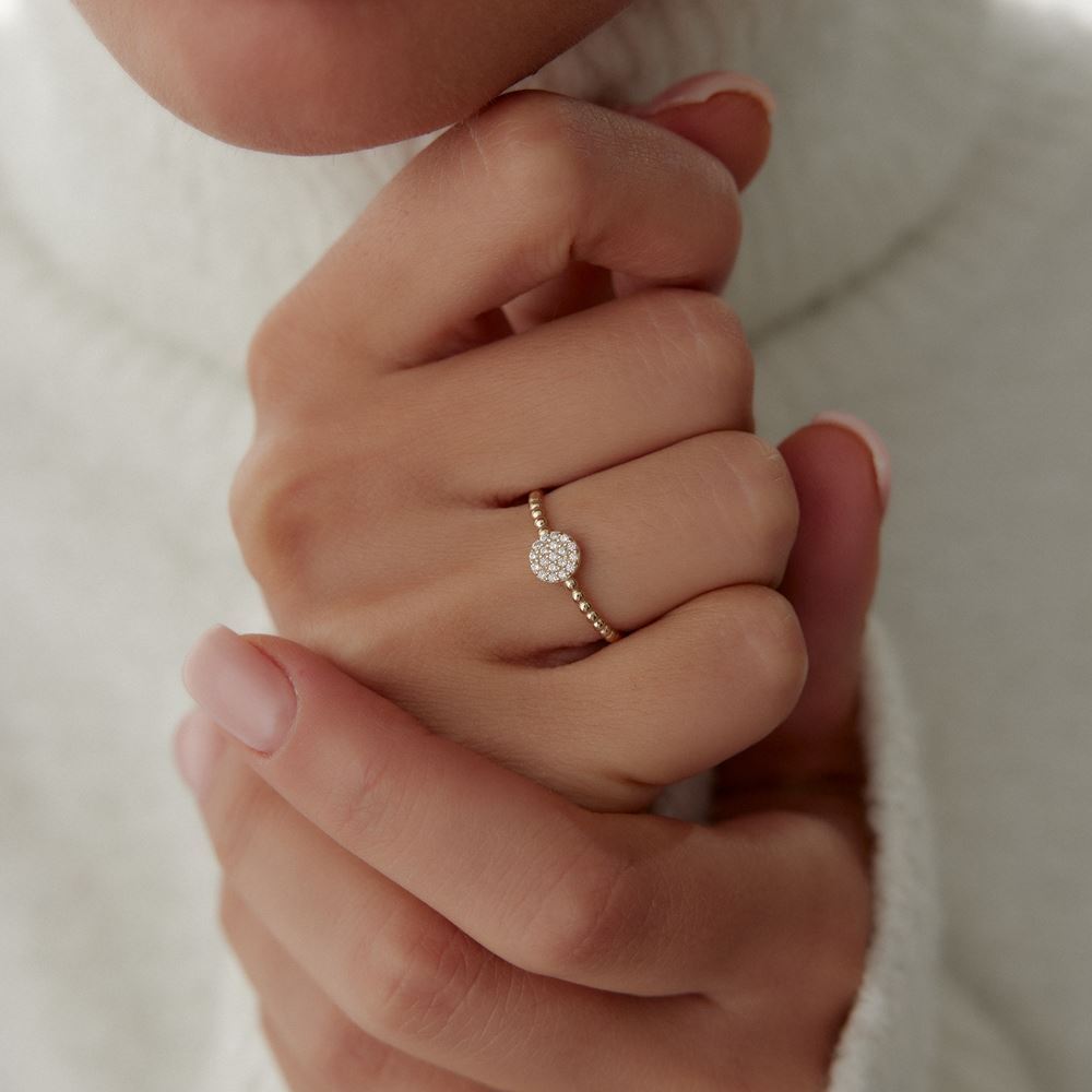 Nokta Tasarım Oval Taşlı Yüzük