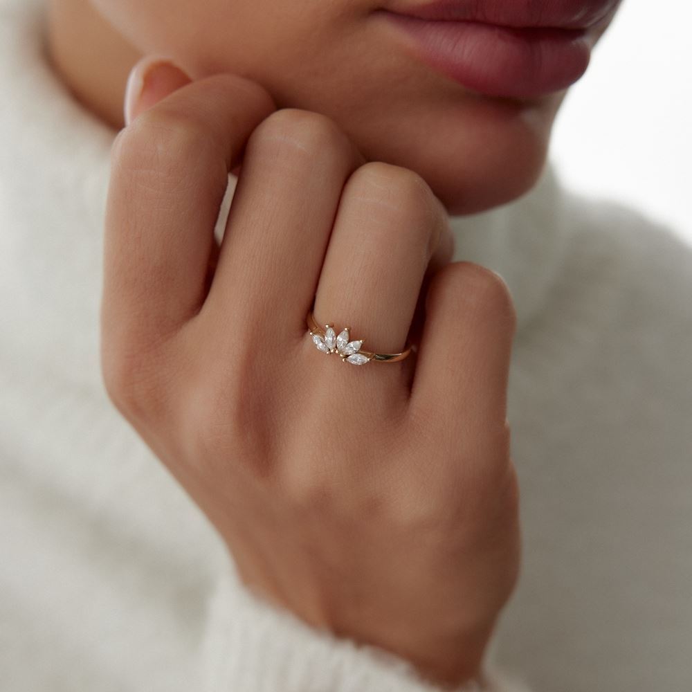 Damla Taşlı Tasarım Yüzük