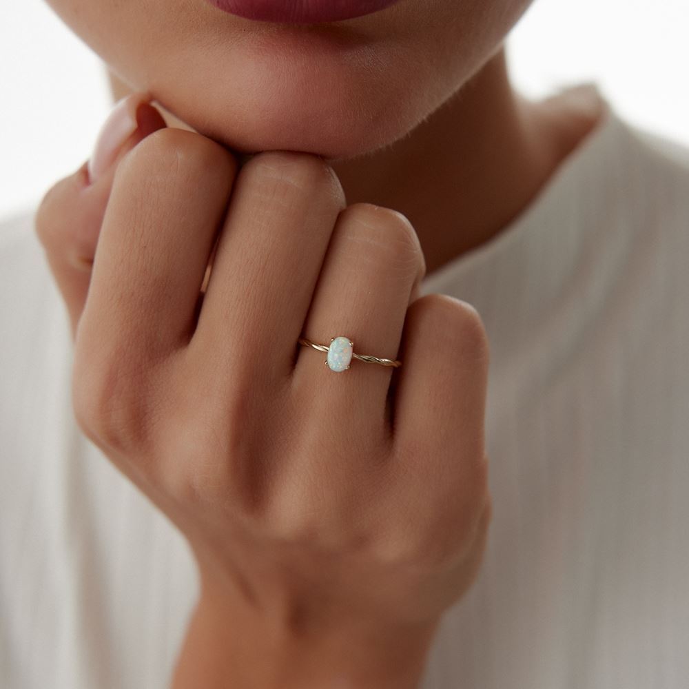 Sedef Taşlı Burgu Yüzük