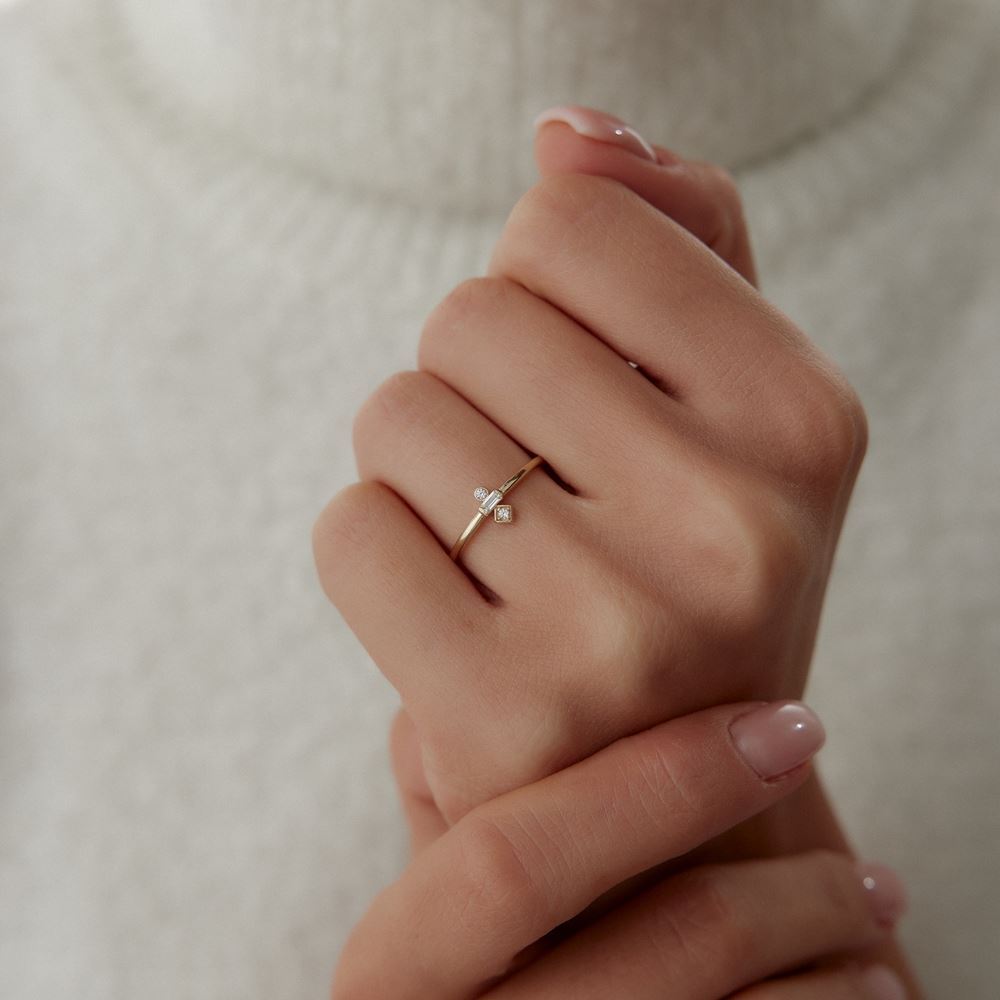 Baget Damla Taşlı Yüzük