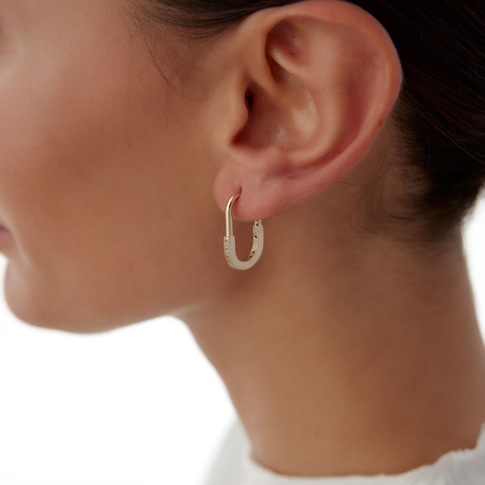 U Tasarım Taşlı Küpe