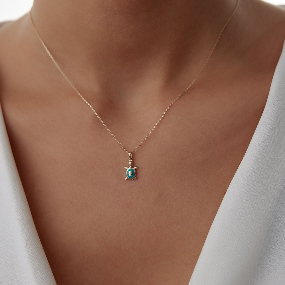 Kaplumbağa Mineli Tasarım Kolye