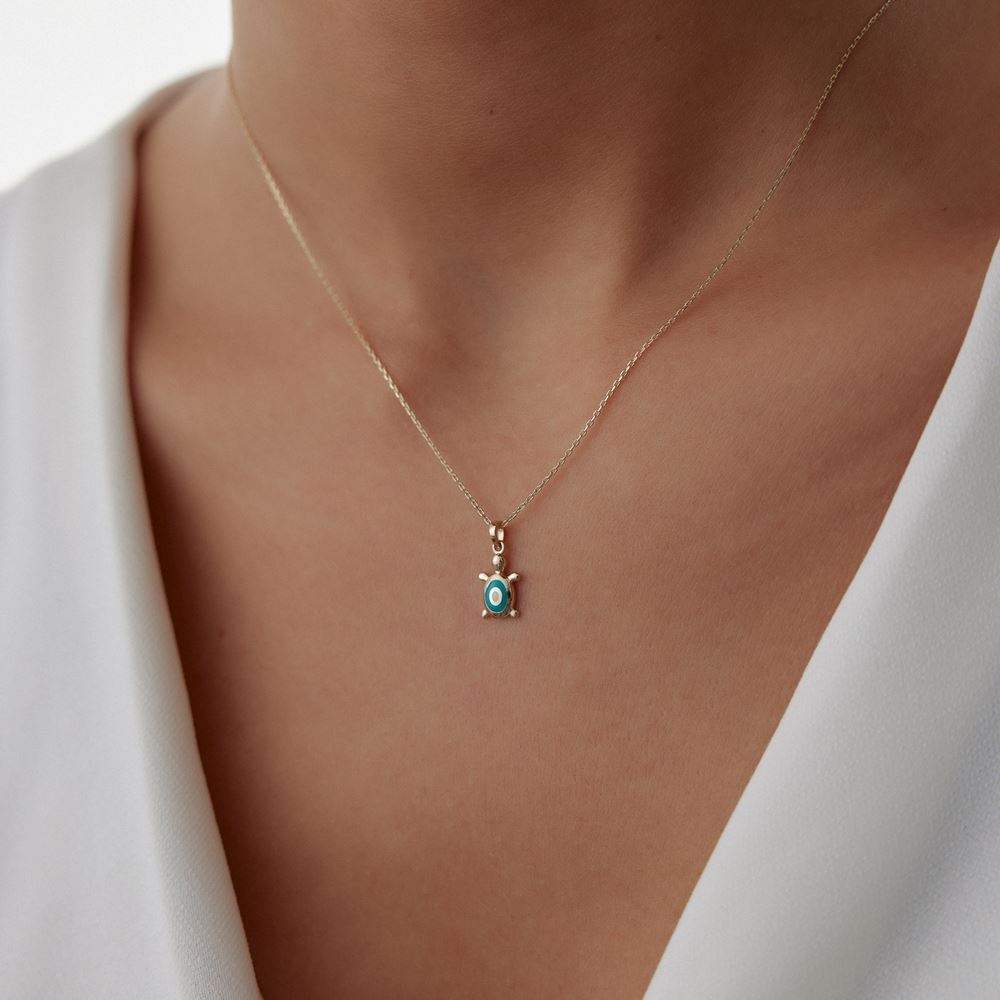 Kaplumbağa Mineli Tasarım Kolye