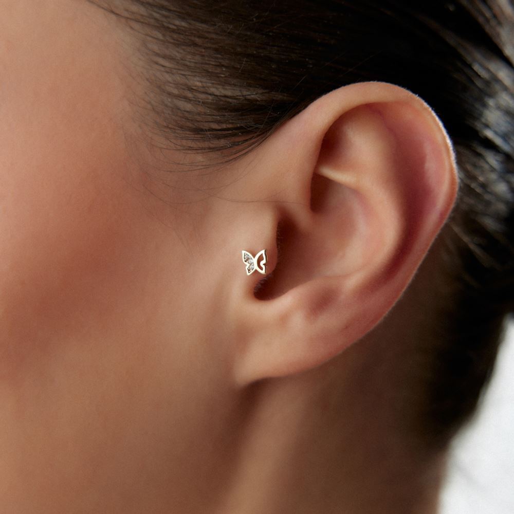 Kelebek Taşlı Piercing