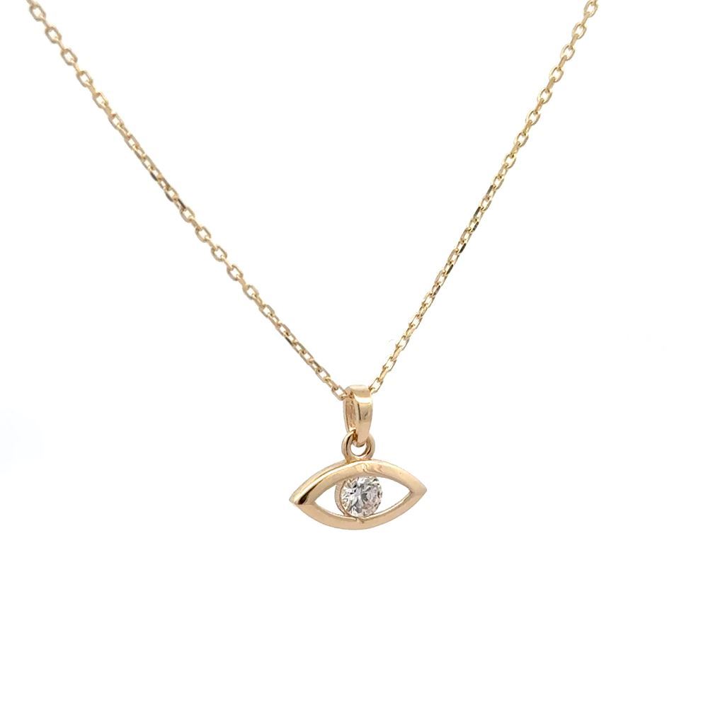 Göz Beyaz Taşlı Kolye