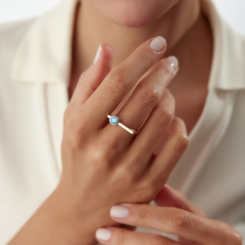 Turkuaz Taşlı Yüzük