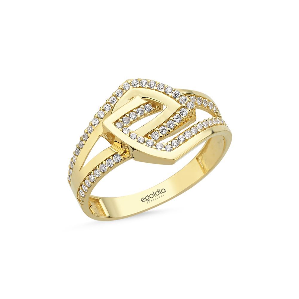 Geometrik Taşlı Yüzük