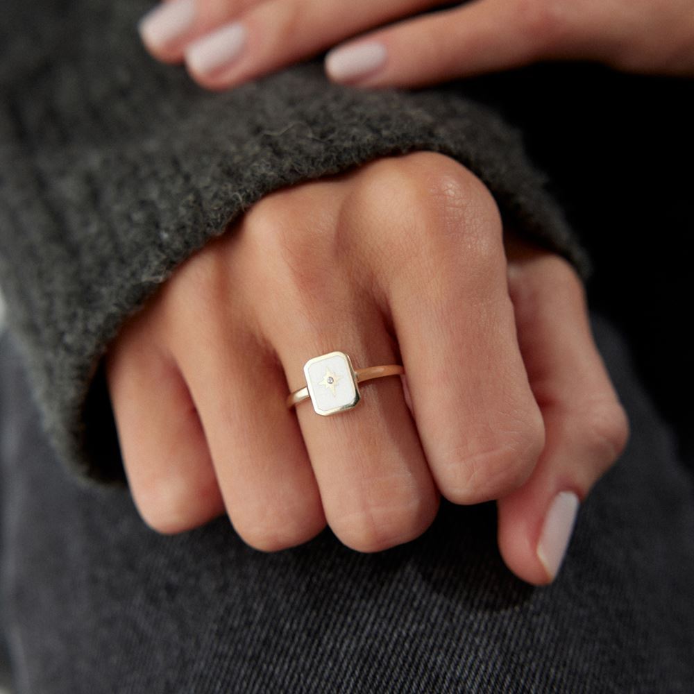 Deniz Yıldız Mineli Yüzük