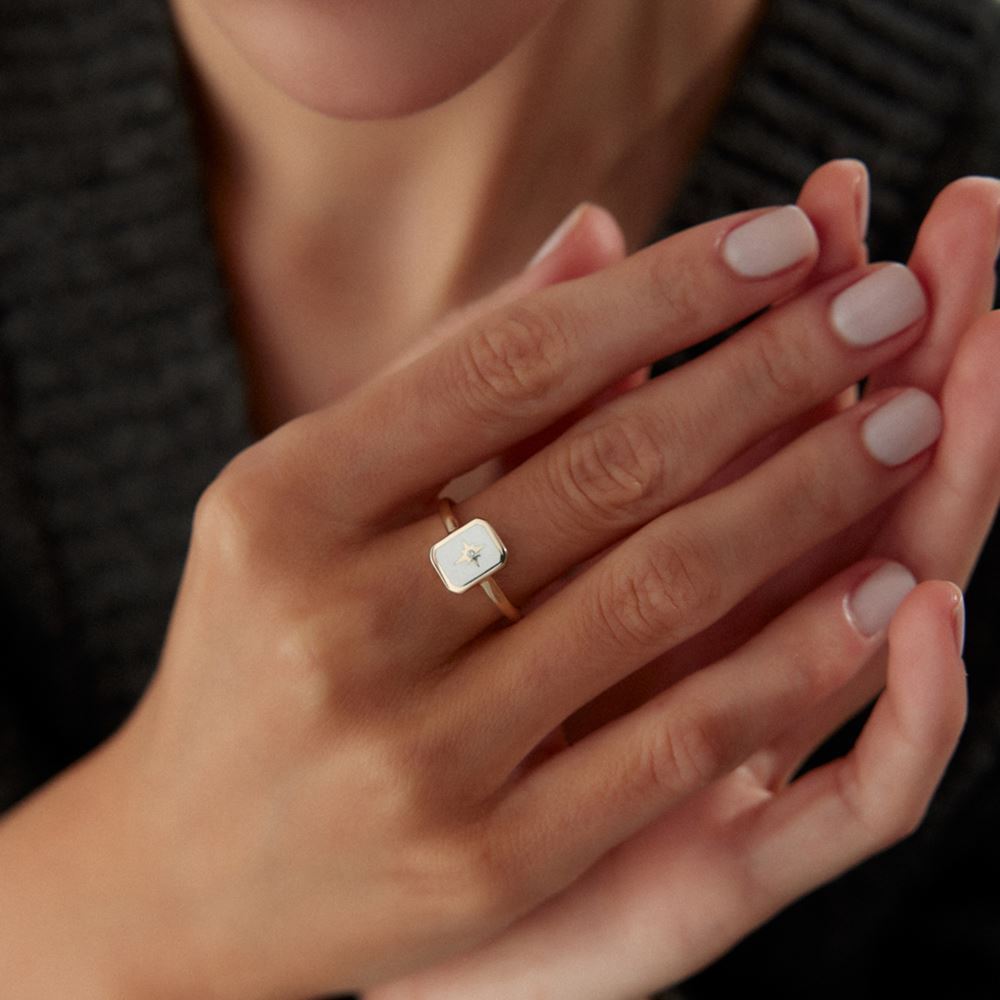 Deniz Yıldız Mineli Yüzük