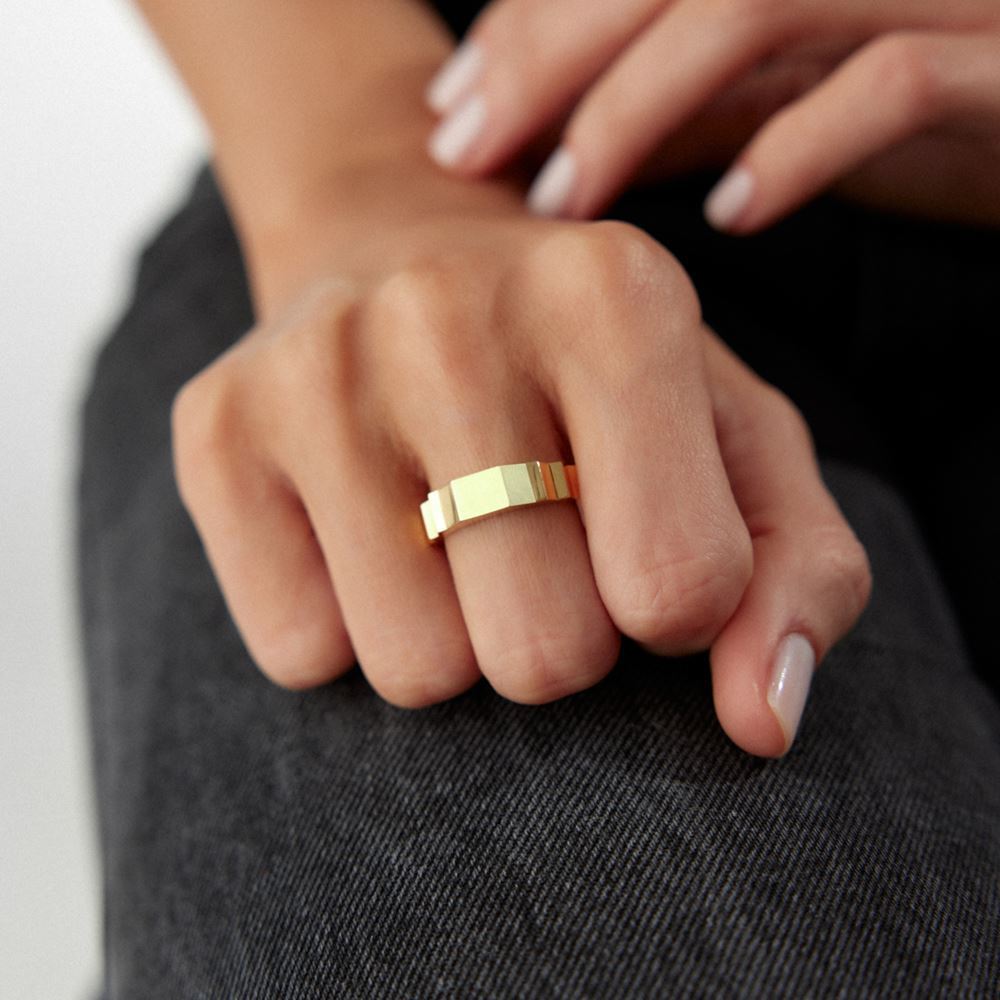 Köşeli Geometrik Tasarım yüzük