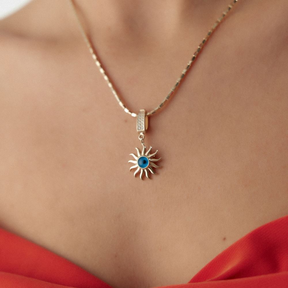Güneş Göz Boncuklu Charm Kolye