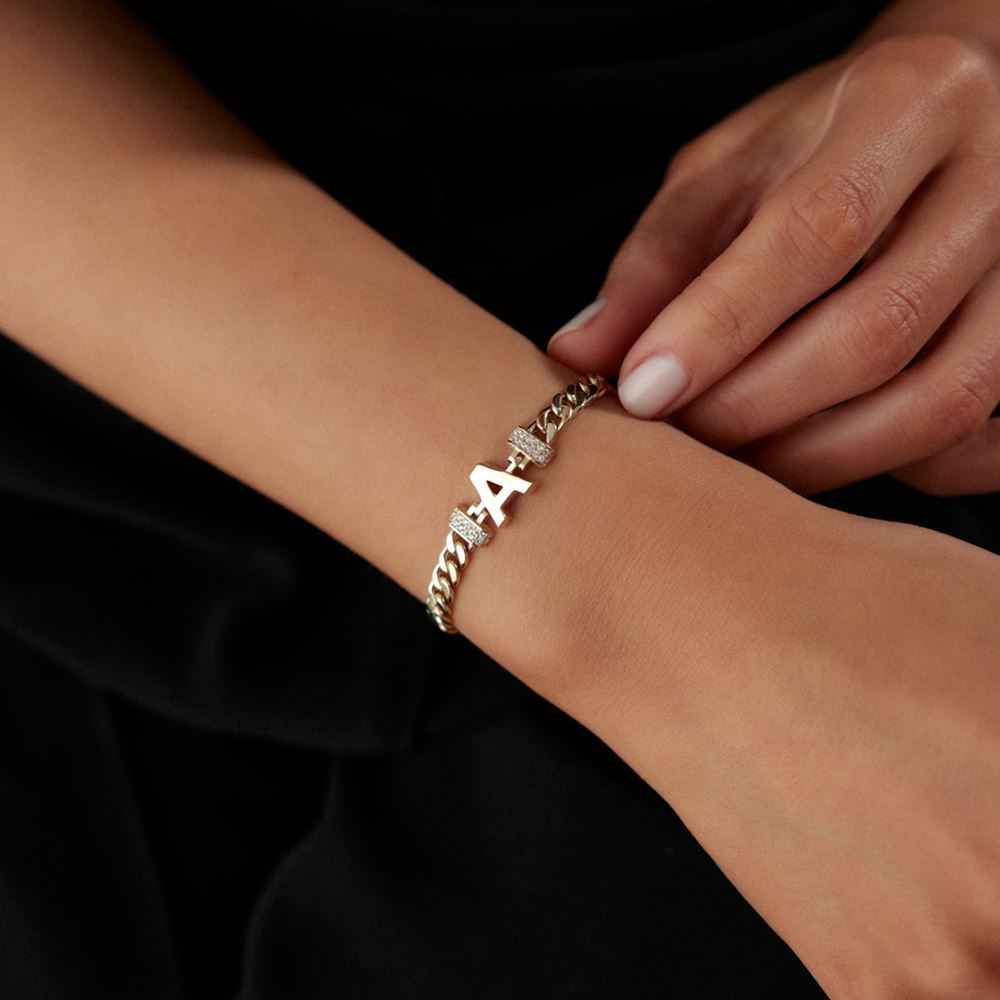 Gurmet Harfli Taşlı Bileklik