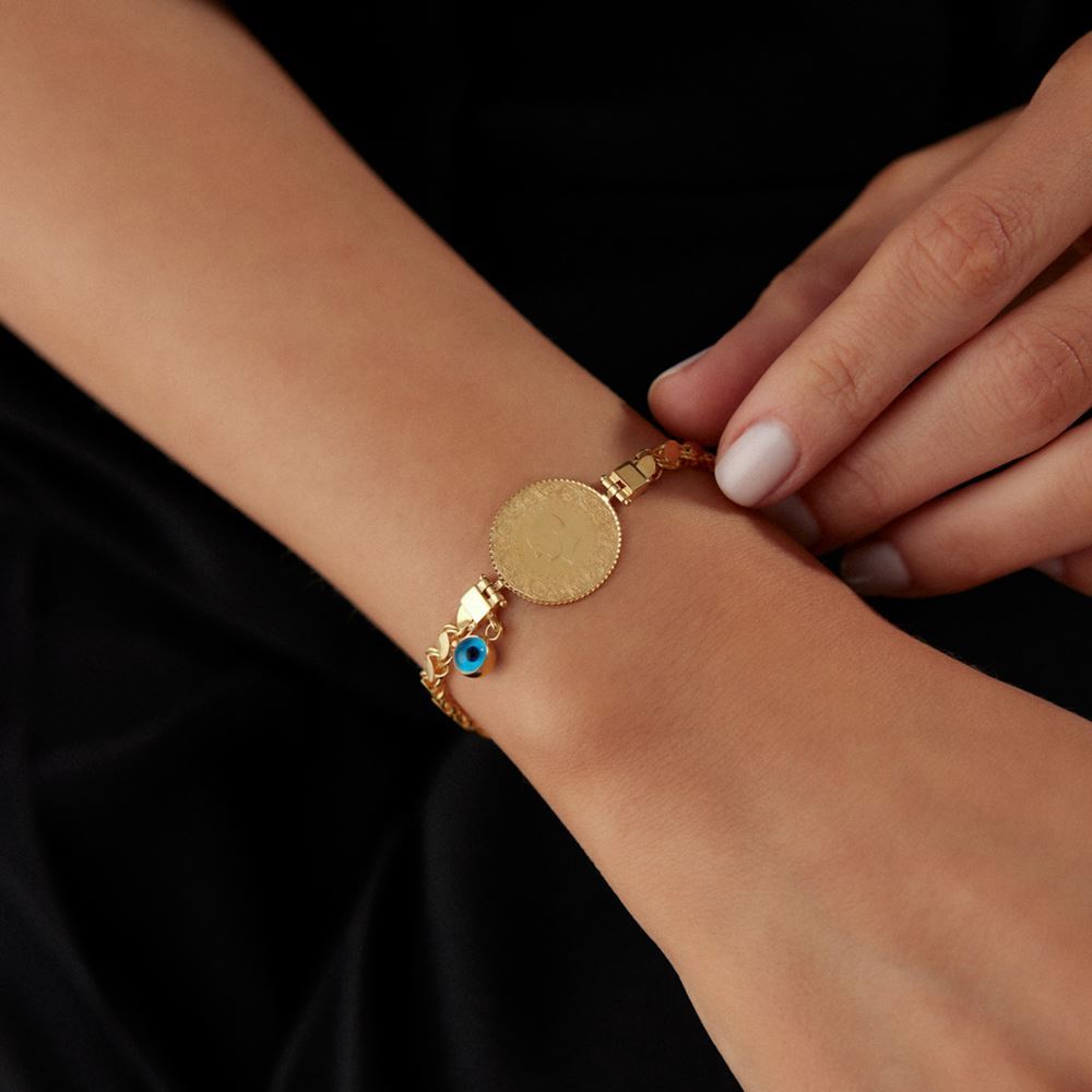 Kırmızı Çeyrekli Pullu Bileklik