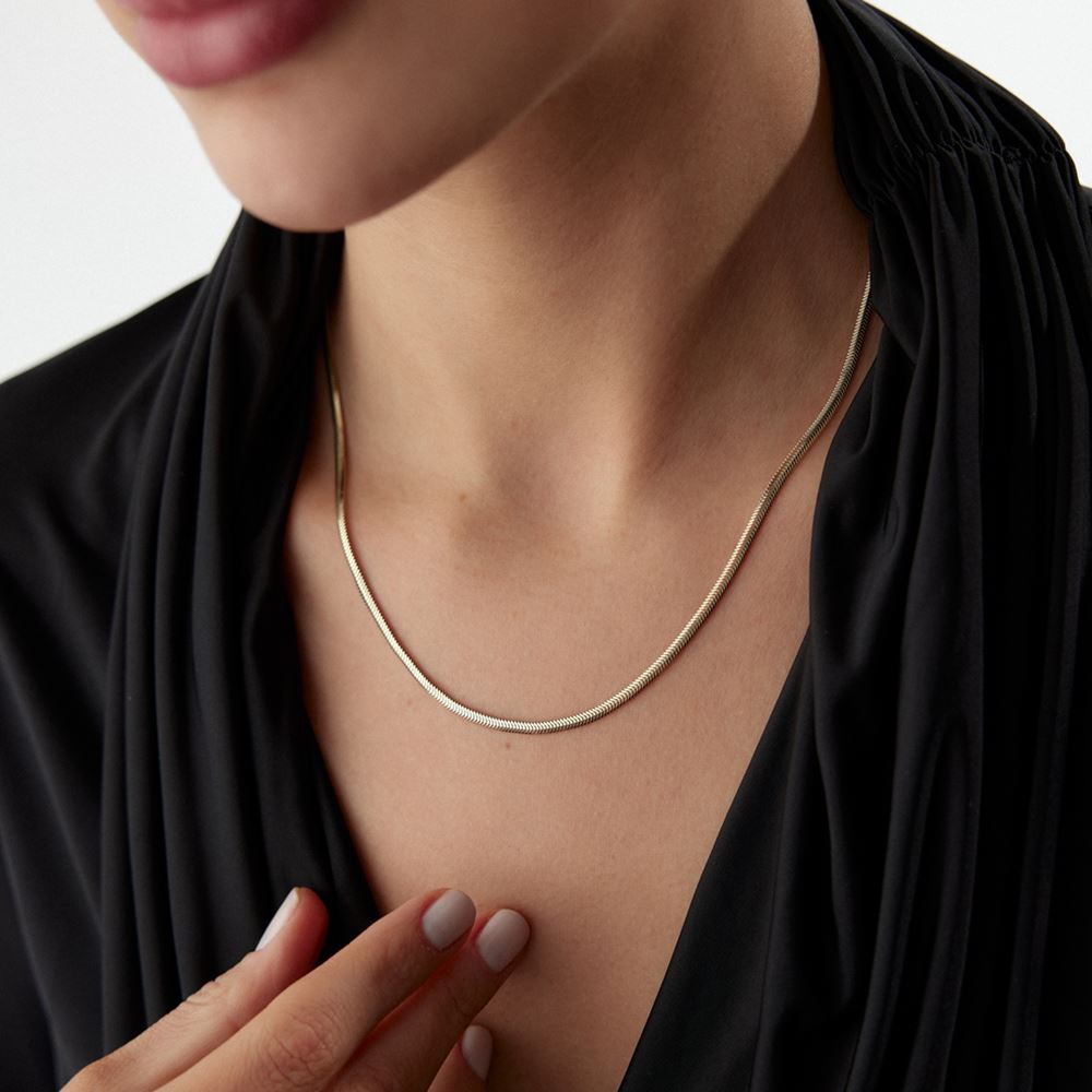 İtalyan Balıksırtı Kolye 54 Cm