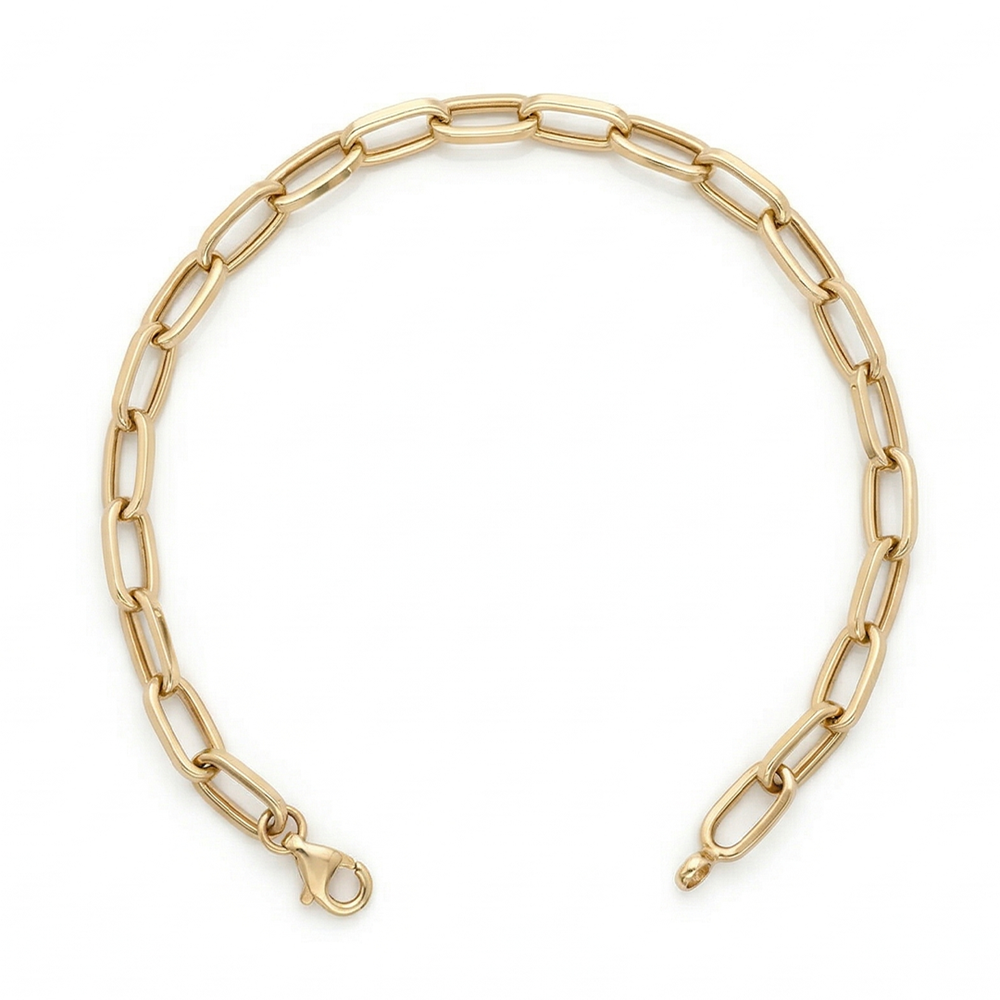 Ataç Oval Tasarım Altın Bileklik