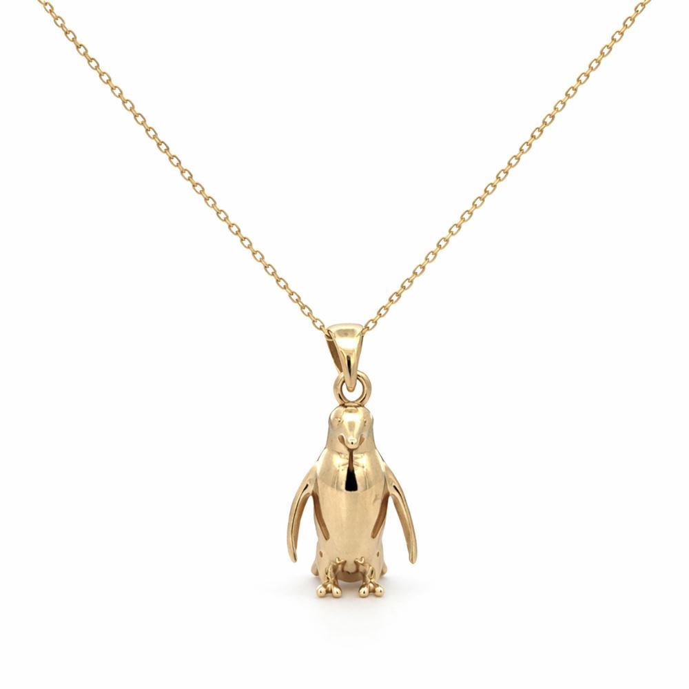 Penguen Figürlü Altın Kolye (2*0.5Cm)