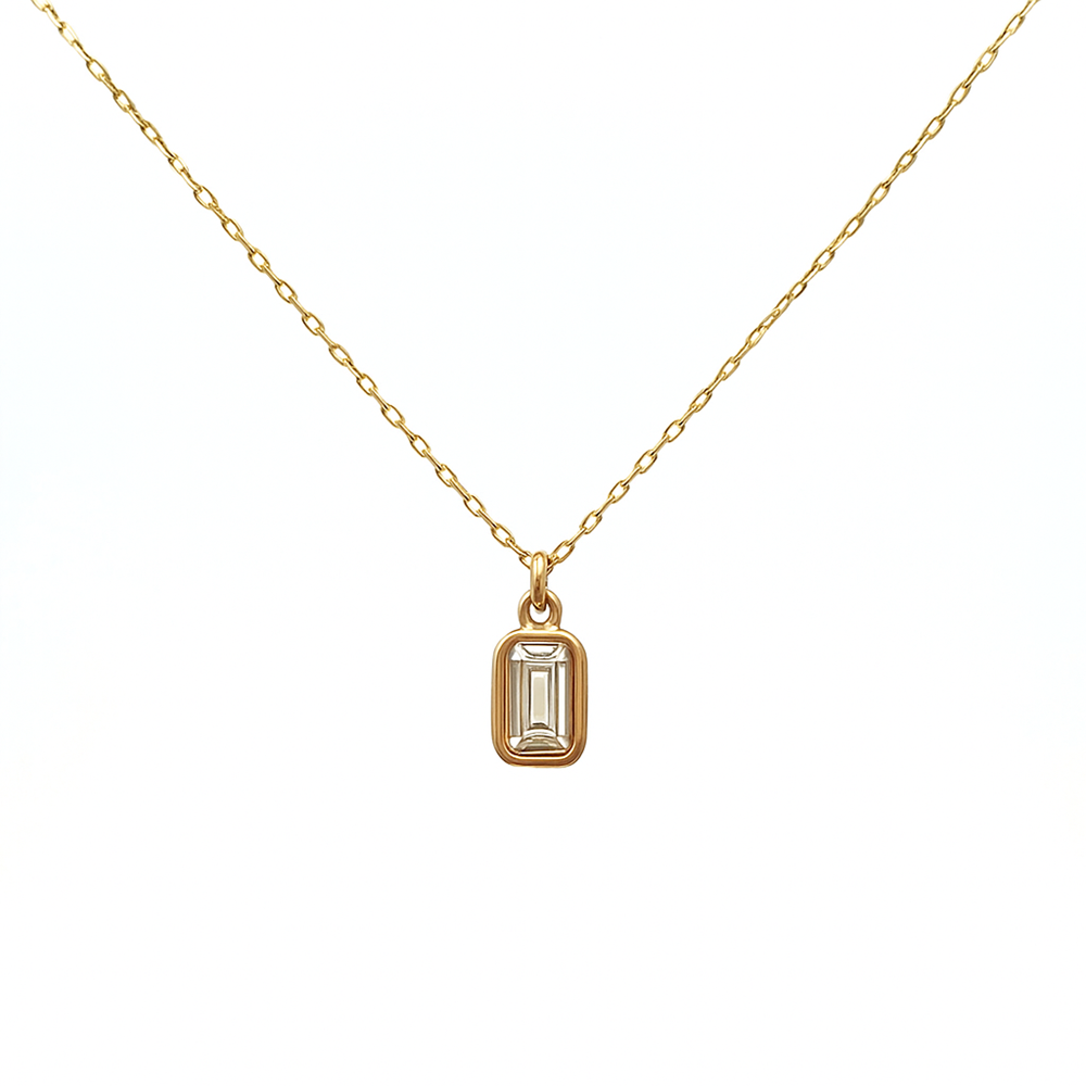 Baget Taşlı Minimal Kolye