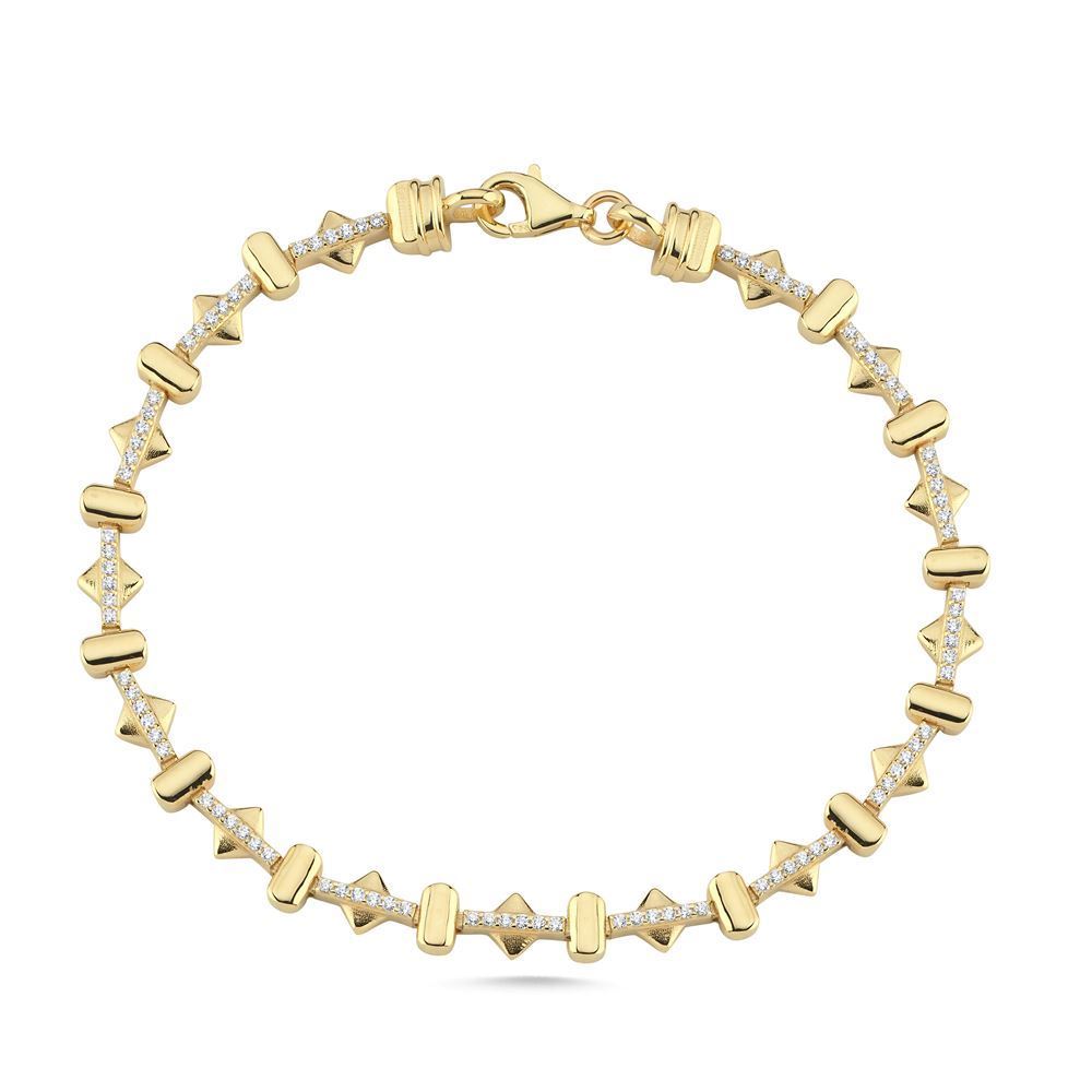 Üçgen Dikdörtgen Taşlı Bileklik