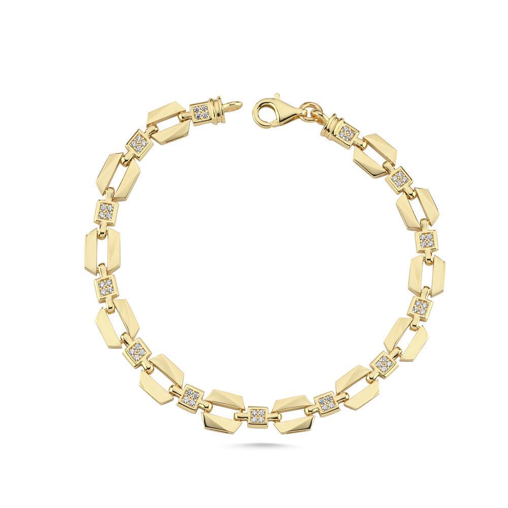 Geometrik Altıgen Tasarım Taşlı Bileklik