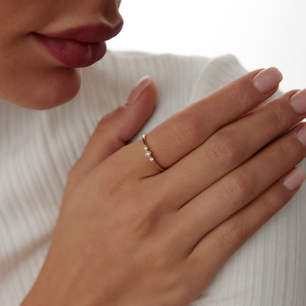 Baget Damla Taşlı Yüzük