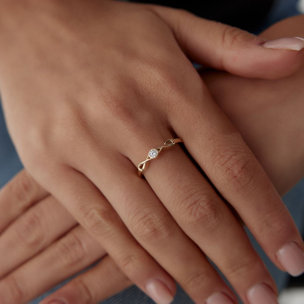 Sonsuz Oval Taşlı Tasarım Yüzük