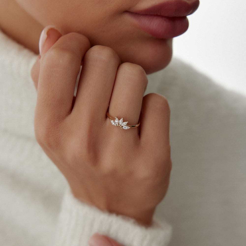 Damla Taşlı Tasarım Yüzük