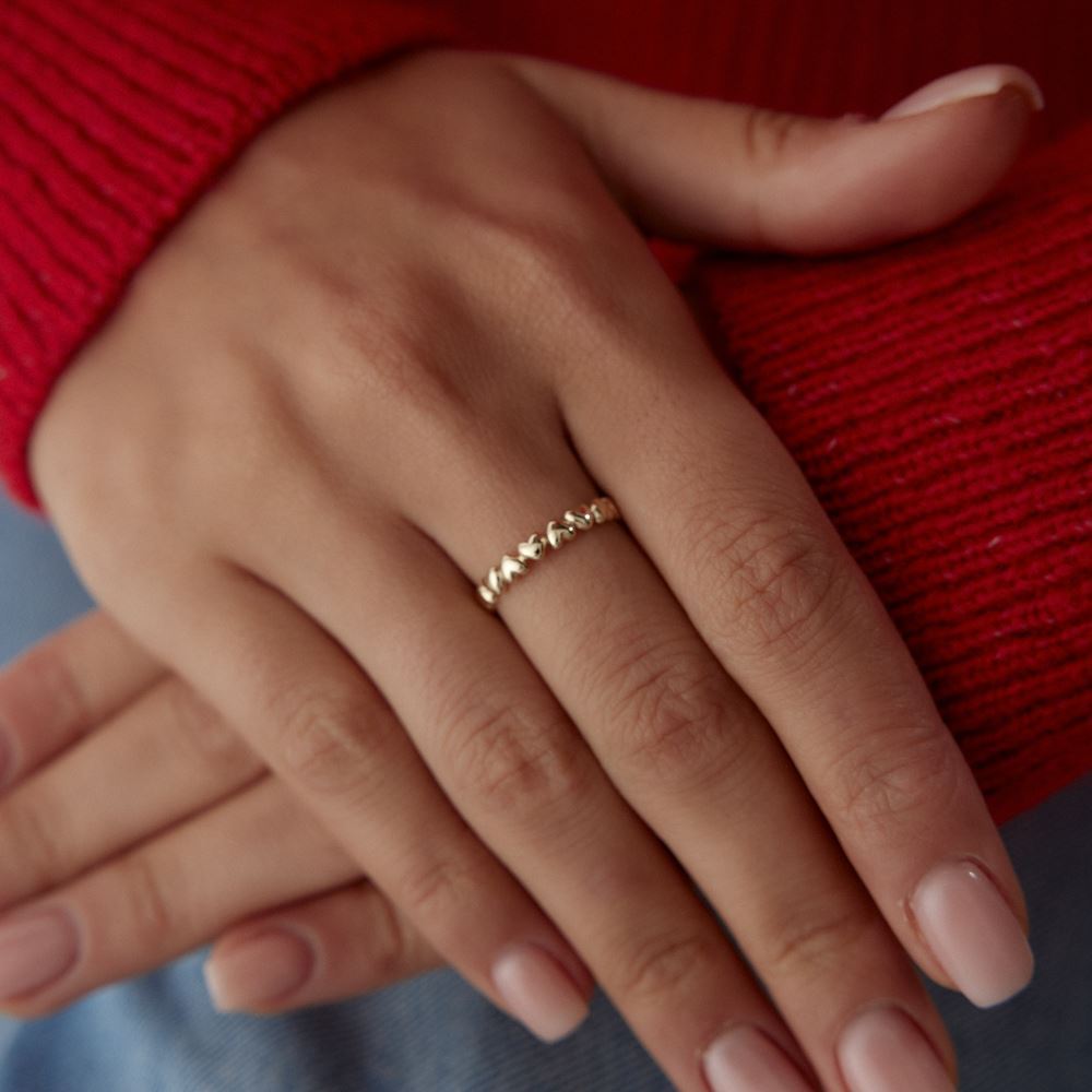 Kalp Sıralı Tasarım Yüzük