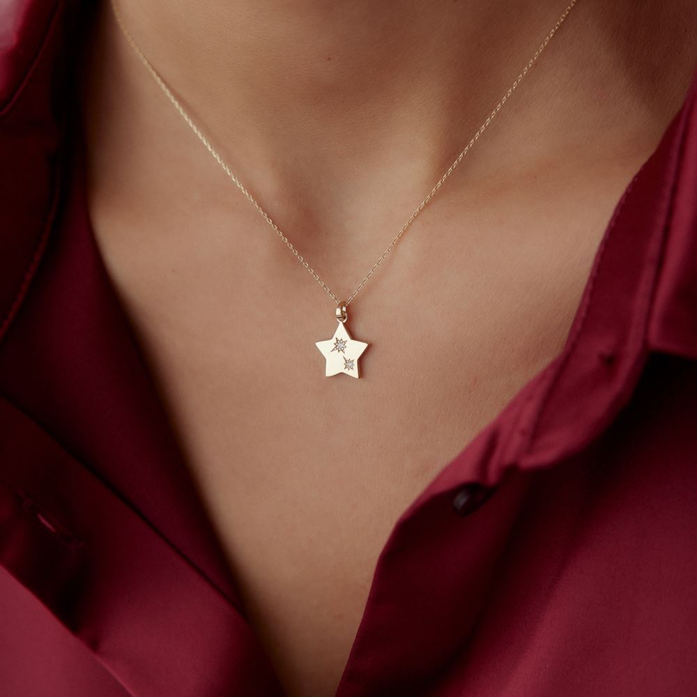 Yıldız Taşlı Tasarım Kolye