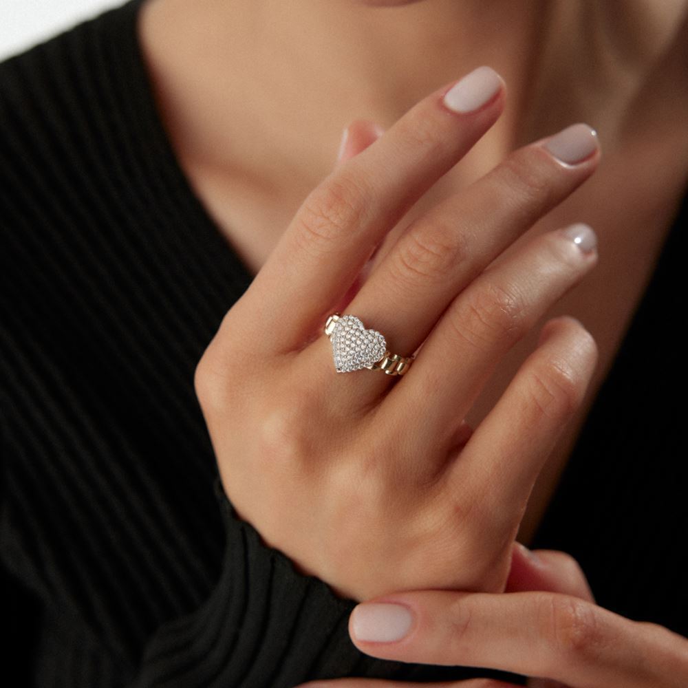 Kalp Taşlı Yüzük