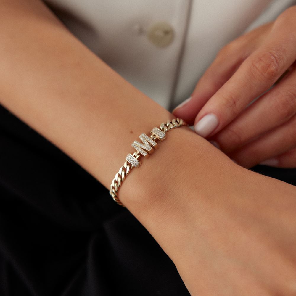 Gurmet Harfli Taşlı Bileklik