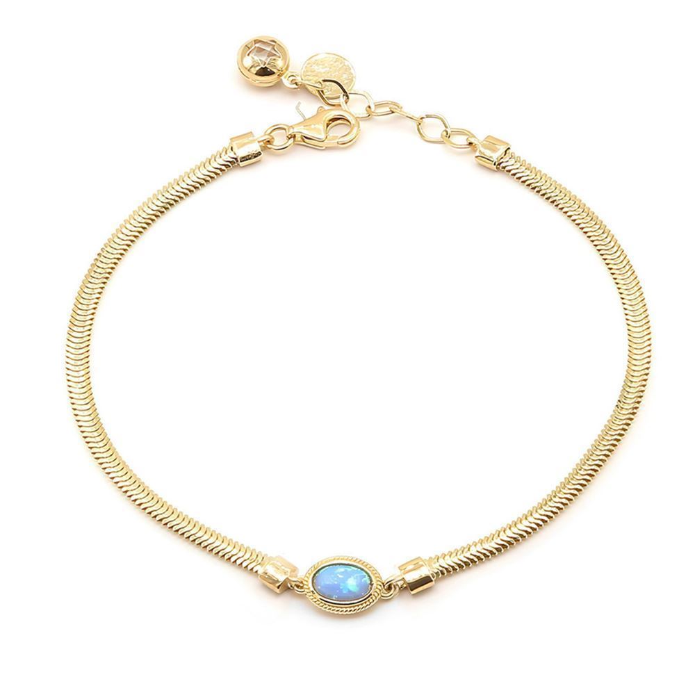 Mavi Taşlı Balıksırtı Bileklik