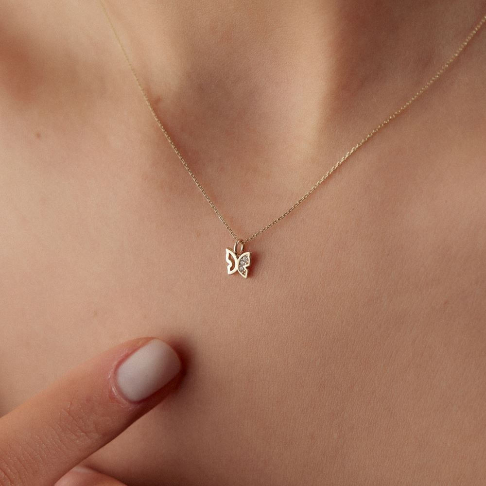 Kelebek Taşlı Kolye