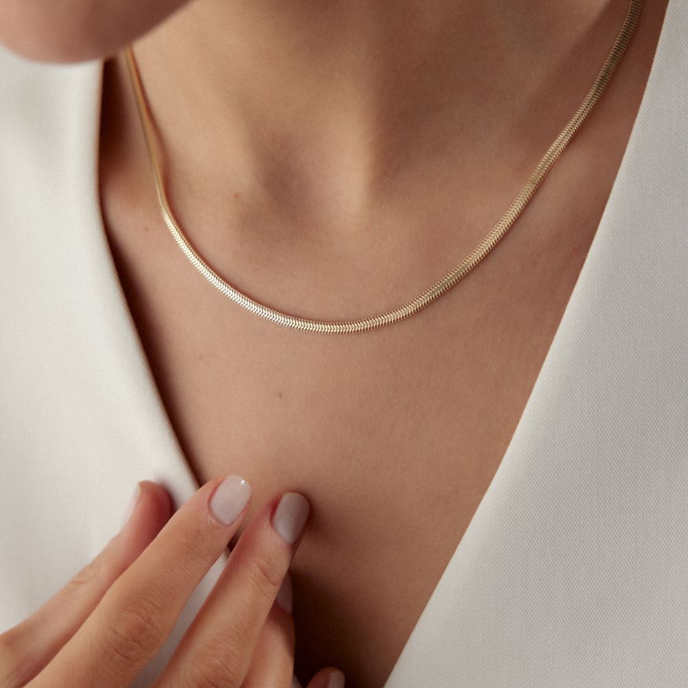 İtalyan Balıksırtı Kolye 43 Cm