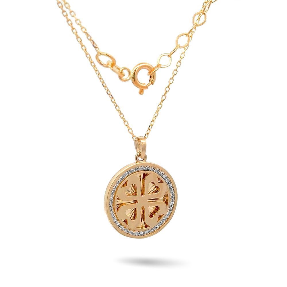 Yonca Kalpli Taşlı Kolye