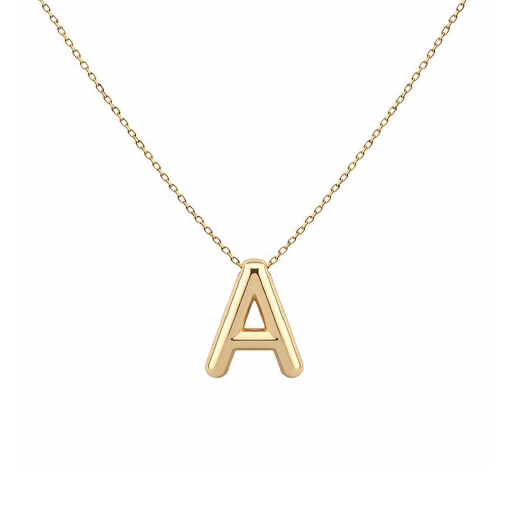 Balon Model Altın Harf Kolye – Ekstra Büyük Boy Tasarım (2 × 1,5 cm – 0,3 mm)