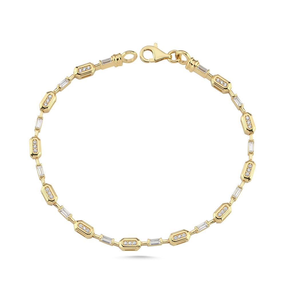 Altıgen Kare Taşlı Bileklik