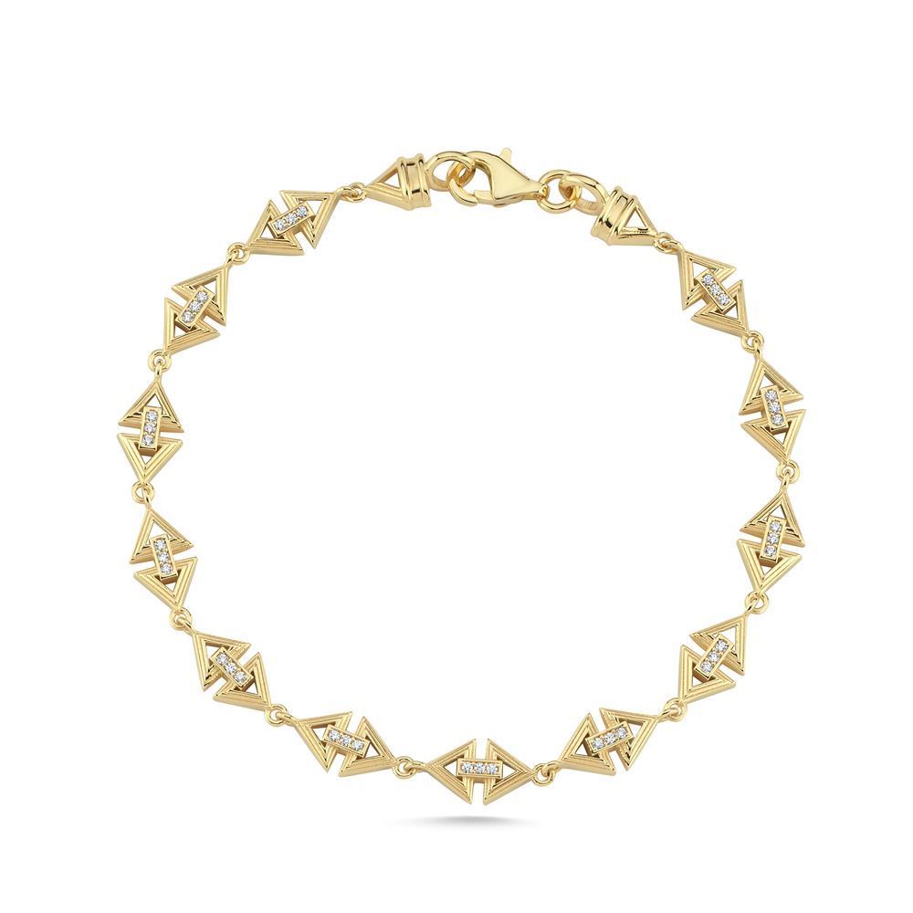 Üçgen Geçmeli Taşlı Bileklik