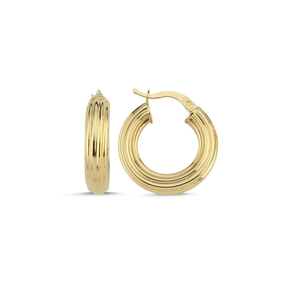 Yuvarlak Çizgi Tasarım Halka Küpe